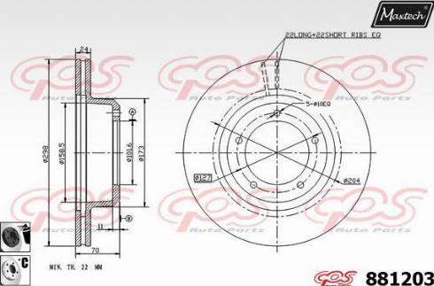 Maxtech 881203.6060 - Тормозной диск autospares.lv