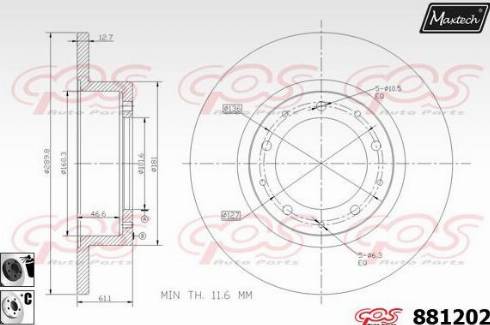 Maxtech 881202.6060 - Тормозной диск autospares.lv