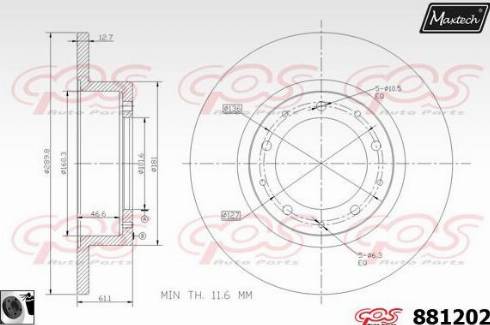 Maxtech 881202.0060 - Тормозной диск autospares.lv