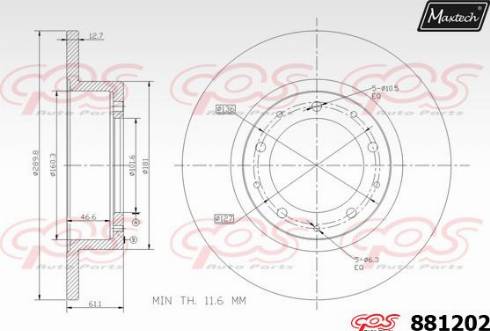 Maxtech 881202.0000 - Тормозной диск autospares.lv