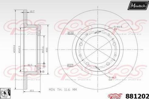 Maxtech 881202.0080 - Тормозной диск autospares.lv