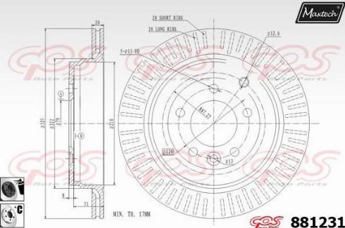 Maxtech 881231.6060 - Тормозной диск autospares.lv