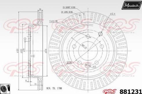 Maxtech 881231.0060 - Тормозной диск autospares.lv