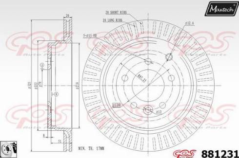 Maxtech 881231.0080 - Тормозной диск autospares.lv