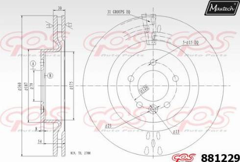 Maxtech 881229.0000 - Тормозной диск autospares.lv