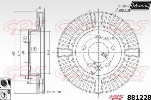 Maxtech 881228.6060 - Тормозной диск autospares.lv