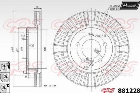 Maxtech 881228.6880 - Тормозной диск autospares.lv