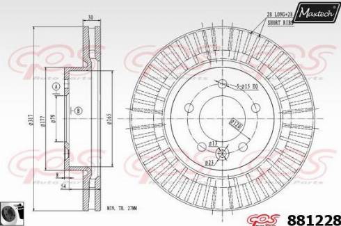 Maxtech 881228.0060 - Тормозной диск autospares.lv