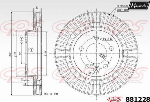 Maxtech 881228.0000 - Тормозной диск autospares.lv