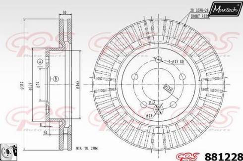 Maxtech 881228.0080 - Тормозной диск autospares.lv