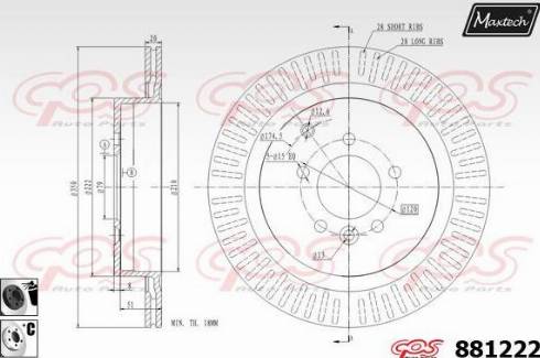 Maxtech 881222.6060 - Тормозной диск autospares.lv