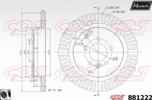 Maxtech 881222.0060 - Тормозной диск autospares.lv