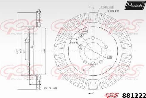 Maxtech 881222.0000 - Тормозной диск autospares.lv