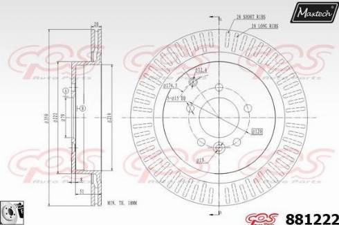 Maxtech 881222.0080 - Тормозной диск autospares.lv