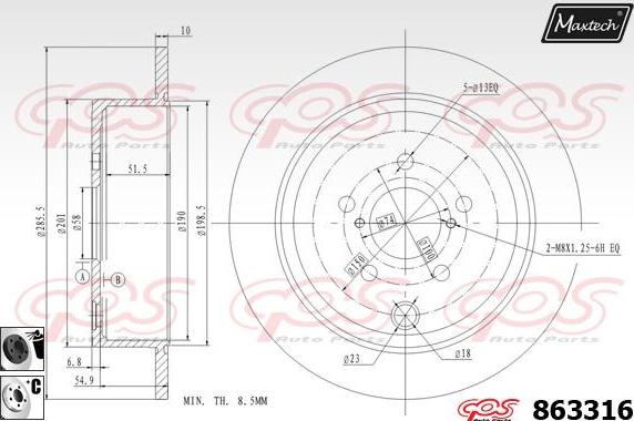 Maxtech 883901 - Тормозной диск autospares.lv