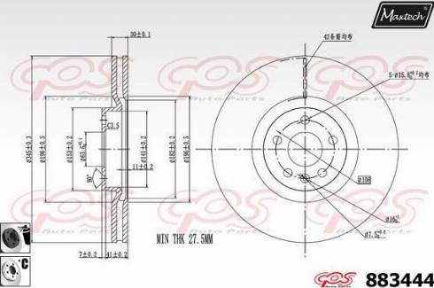 Maxtech 883444.6060 - Тормозной диск autospares.lv