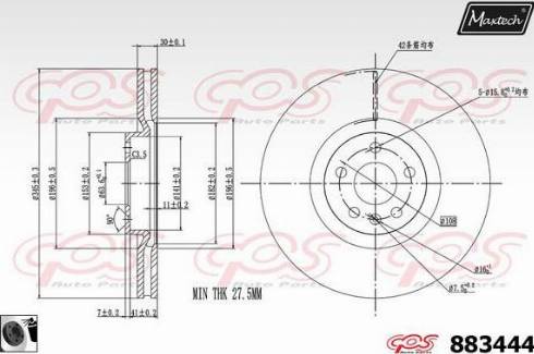 Maxtech 883444.0060 - Тормозной диск autospares.lv