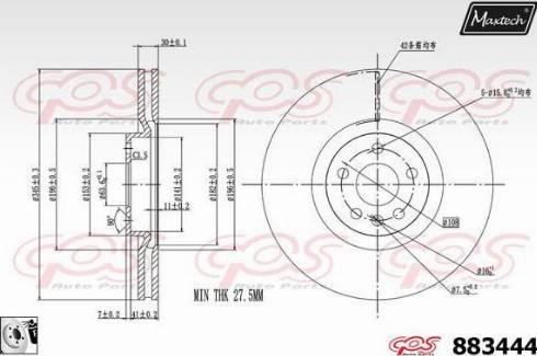 Maxtech 883444.0080 - Тормозной диск autospares.lv