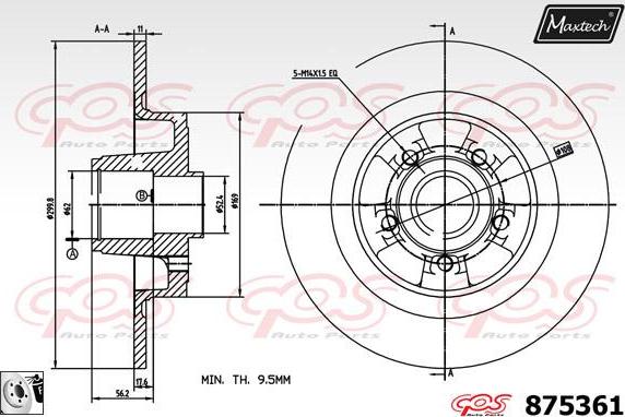 Maxtech 883444 - Тормозной диск autospares.lv