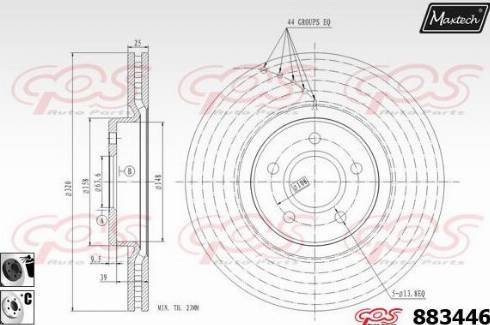 Maxtech 883446.6060 - Тормозной диск autospares.lv