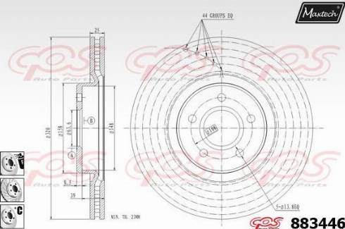 Maxtech 883446.6880 - Тормозной диск autospares.lv