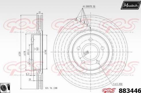 Maxtech 883446.0060 - Тормозной диск autospares.lv