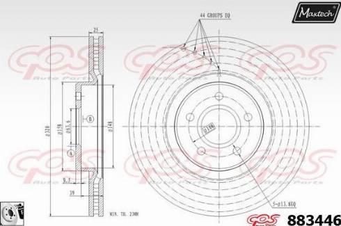 Maxtech 883446.0080 - Тормозной диск autospares.lv