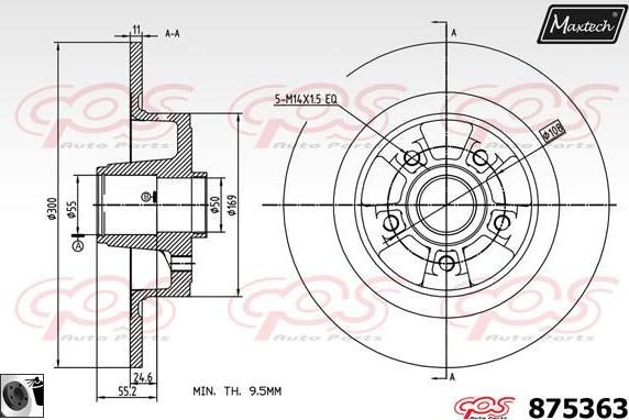 Maxtech 883446 - Тормозной диск autospares.lv