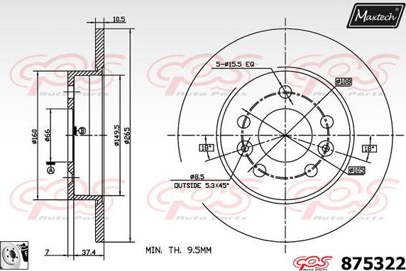 Maxtech 883404 - Тормозной диск autospares.lv