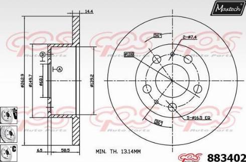 Maxtech 883402.6880 - Тормозной диск autospares.lv