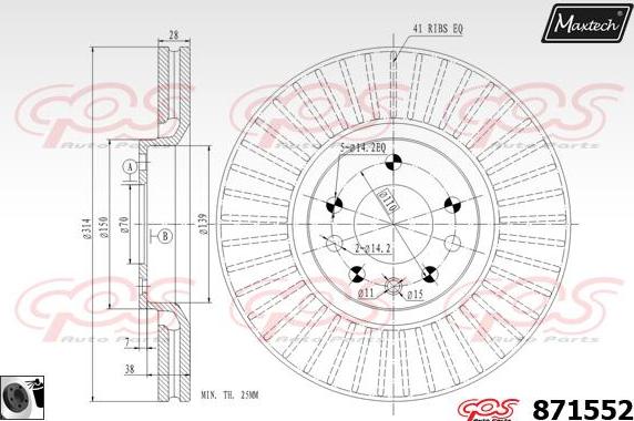 Maxtech 883415 - Тормозной диск autospares.lv