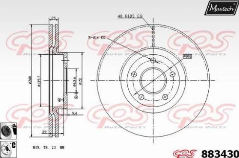 Maxtech 883430.6060 - Тормозной диск autospares.lv