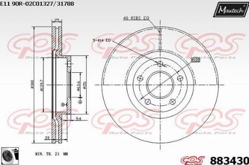 Maxtech 883430.0060 - Тормозной диск autospares.lv