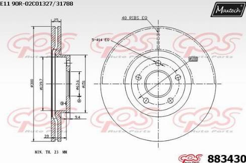 Maxtech 883430.0000 - Тормозной диск autospares.lv