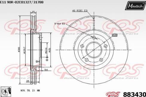 Maxtech 883430.0080 - Тормозной диск autospares.lv