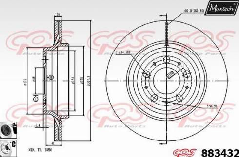 Maxtech 883432.6060 - Тормозной диск autospares.lv