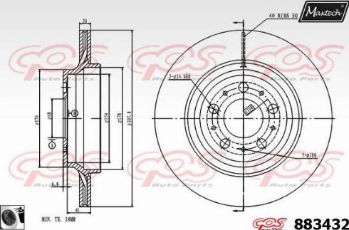 Maxtech 883432.0060 - Тормозной диск autospares.lv