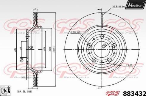 Maxtech 883432.0080 - Тормозной диск autospares.lv