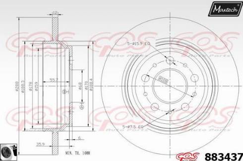 Maxtech 883437.0060 - Тормозной диск autospares.lv