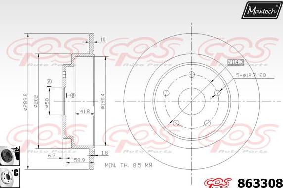 Maxtech 883437 - Тормозной диск autospares.lv