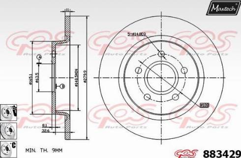 Maxtech 883429.6880 - Тормозной диск autospares.lv