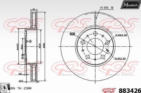 Maxtech 883426.0080 - Тормозной диск autospares.lv