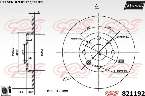 Maxtech 883420 - Тормозной диск autospares.lv