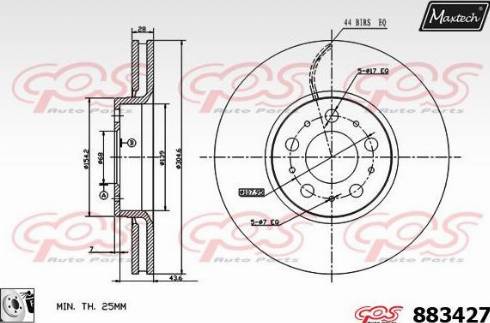 Maxtech 883427.0080 - Тормозной диск autospares.lv