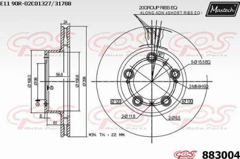 Maxtech 883004.0000 - Тормозной диск autospares.lv