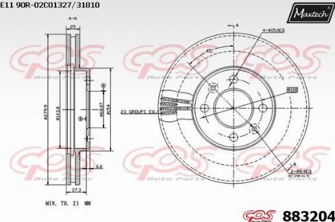 Maxtech 883204.0000 - Тормозной диск autospares.lv