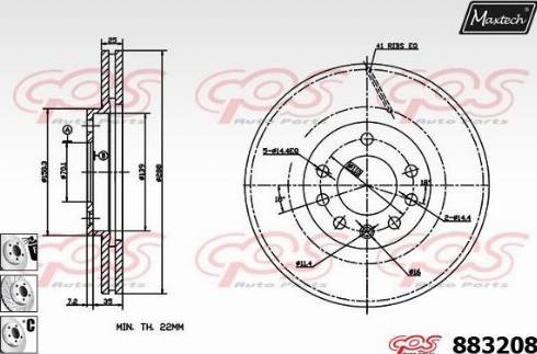 Maxtech 883208.6880 - Тормозной диск autospares.lv