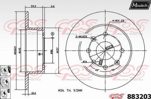 Maxtech 883203.6980 - Тормозной диск autospares.lv