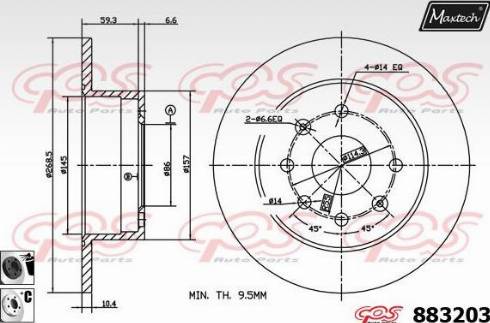 Maxtech 883203.6060 - Тормозной диск autospares.lv