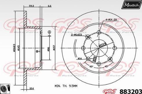 Maxtech 883203.0060 - Тормозной диск autospares.lv